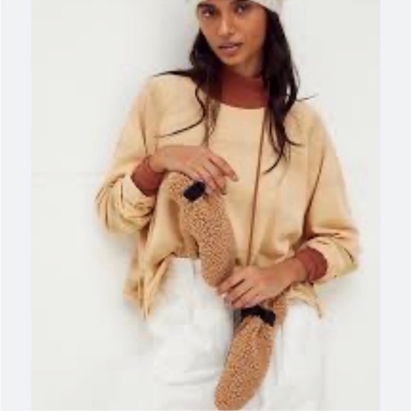 We The Free Tops - Free People We the Free Baja Striped Long Sleeve Oversized Cropped Top Small
